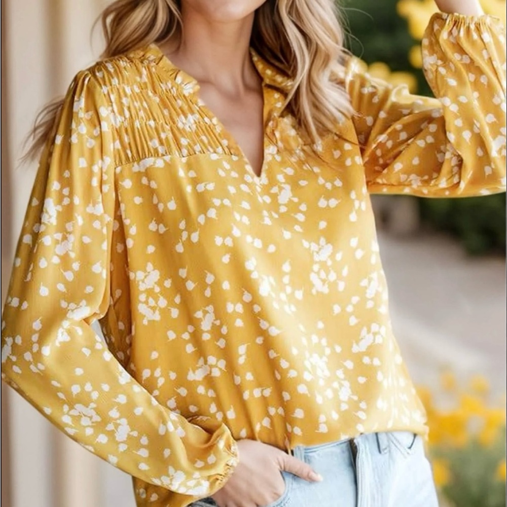 Collective Concepts NWT Long Sleeve Blouse Oversized XS PTP 18.5”